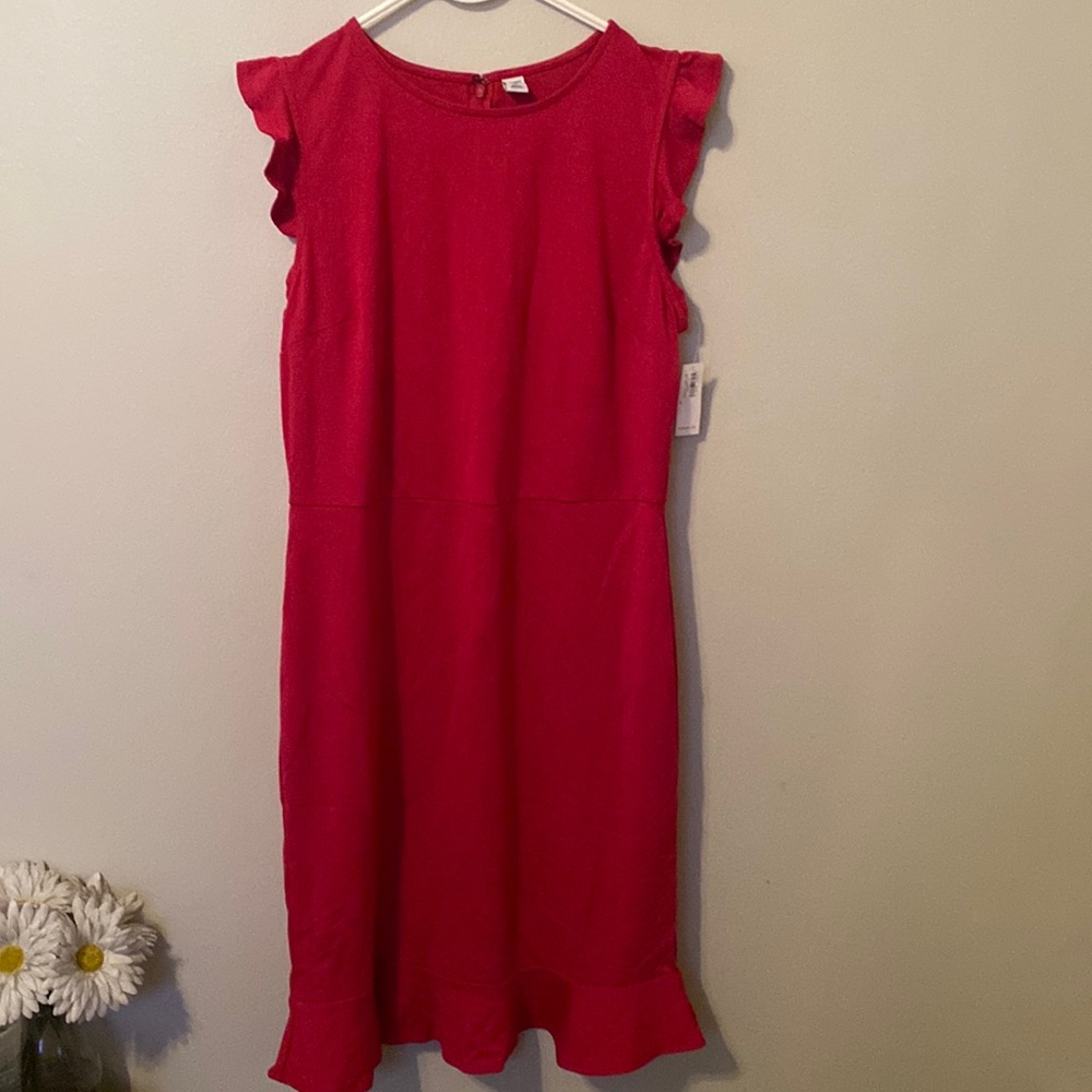 Old Navy Pink Sleeveless RuffleTrim Knee-Length Sheath Dress [Size: L]